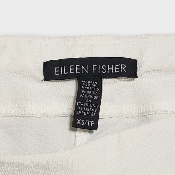 Eileen Fisher White Washable Crepe Viscose Pull On Ankle Pants Sz XS Casual - Picture 6 of 11
